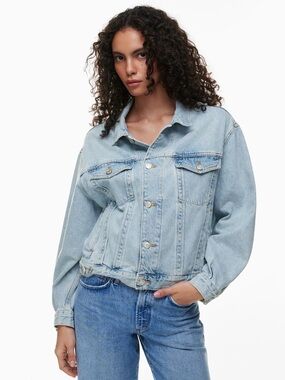 Agolde Charli oversize denim jacket light wash size L